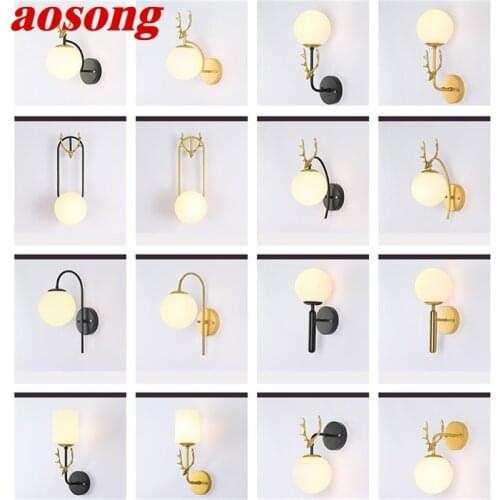 AOSONG Wall Lamps Contemporary LED Light Creative Indoor Fixture Decorative For Home Bedroom