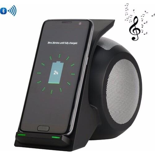 2 in 1 S9 S9 Plus Fast Wireless Charger With Wireless Speaker Qi Wireless Charger Pad for iPhone X Samsung Galaxy Note 8