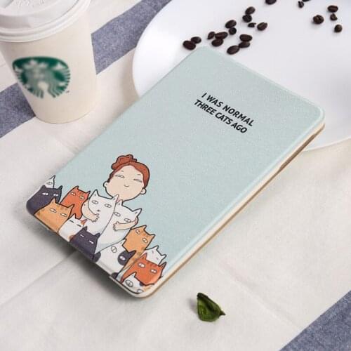 For ipad case Cute cute cat smart sleeping cartoon Japanese thin protective cover