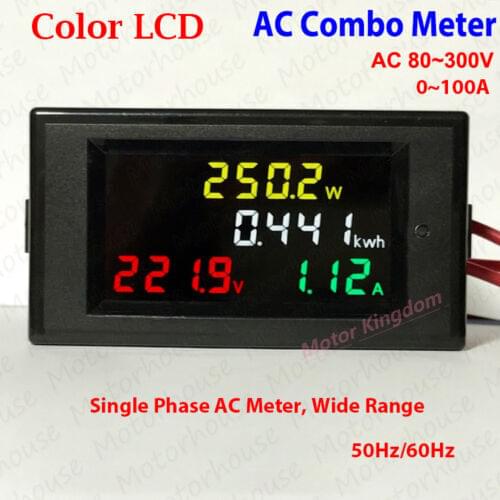Digital LCD AC 110V 220V 230V 240V LED Voltmeter Panel Volt Amp Watt Combo Meter