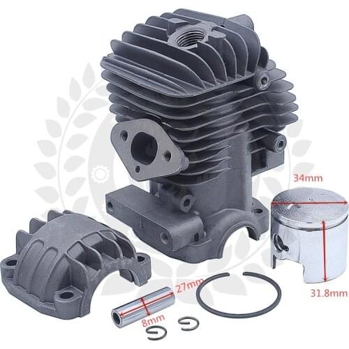 CYLINDER ASSY FITS HUS. H425 T425 & MORE 2 CYCLE CHAIN SAW ZYLINDER ASSEMBLY PISTON RING CLIPS PIN PAN KIT