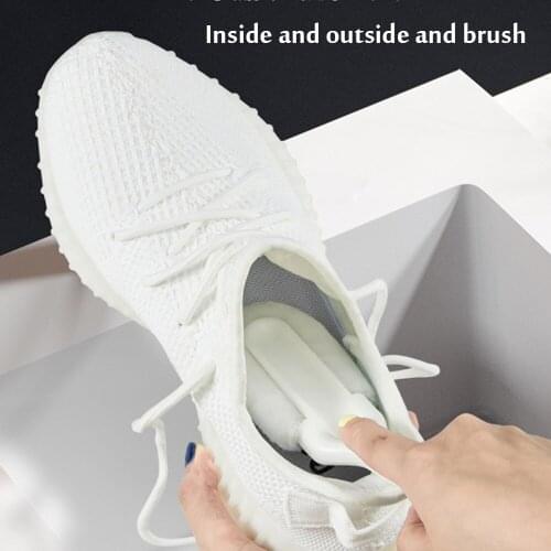 Curved Long Handle Shoe Brush Home Cleaning Brush Long Handled Shoe Brush Curved Bristles For Shower Double Headed Shoe Brush