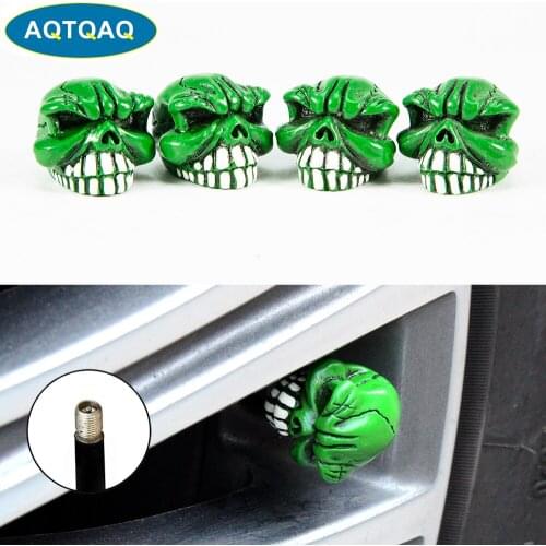 4Pcs/Set Valve Caps Skull Tire Valve Dust Caps for Car, Motorbike, Bicycle Accessories tire valve caps