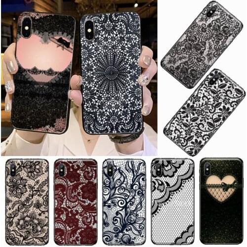 Lace Flower sexy fashion girl pattern luxury Anti-fall Phone Case for iPhone 11 12 pro XS MAX 8 7 6 6S Plus X 5S SE 2020 XR