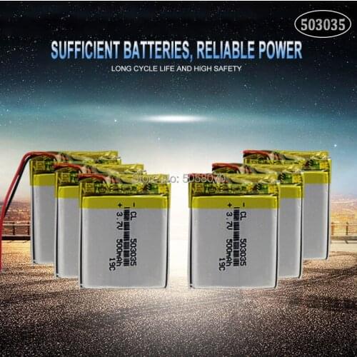20pcs 503035 3.7V 500mAh Lithium Polymer Battery 3.7V Volt Li po ion Lipo Rechargeable Batteries for MP3 DVD GPS Navigationtion