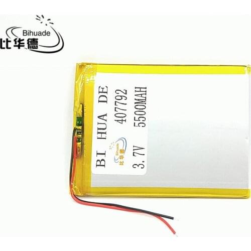 Li-Po The New Battery 5500mAH 407792 Li-ion Tablet pc battery For 7,8,9 inch tablet PC 3.7V Polymer lithiumion Battery