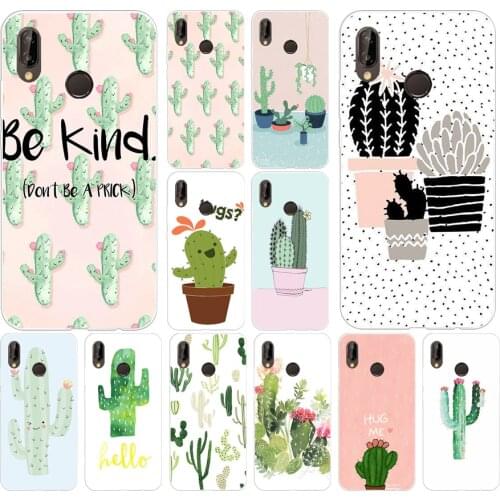 171H cactus Soft Silicone Tpu Cover Case for huawei p 20 lite pro y6 2017 mate 10 lite