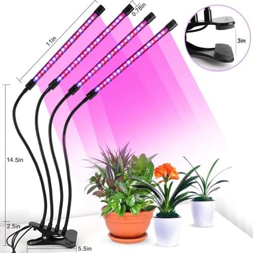 Free Shipping 4 Heads Desk LED Grow Light Bar Red Blue Full Spectrum USB Indoor Plant-growth Light