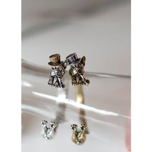 New Adjustable Hippie Handmade Retro French Bulldog Bangle for pet lovers animal bracelet