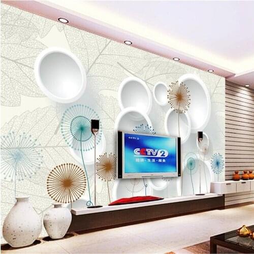 Beibehang papel de parede Custom Photo Wallpaper Mural Wall Sticker Dandelion 3D TV wallpaper for walls 3 d neodymium magnet