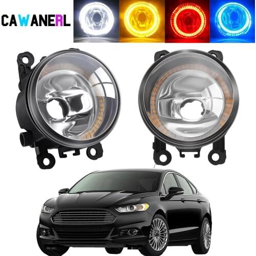 Car Front Bumper Fog Light Assembly Angel Eye Halo Ring DRL Daytime Running Lamp 12V For Ford Mondeo Fusion 2013 2014 2015 2016
