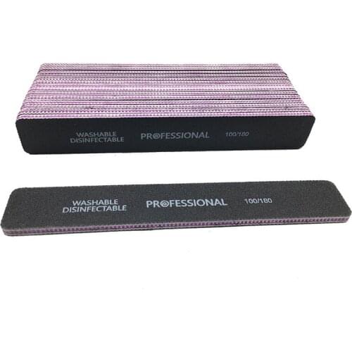 25Pcs Portable 100/180 Grit Nail Files Washable Double-Side Board Nail Buffering Files Salon Manicure Tool Supplier Nail File