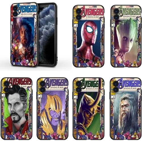 Marvel superhero poster For Apple iPhone 13 12 11 Mini XS XR X Pro MAX SE 2020 8 7 6 5 5S Plus Black Phone Case