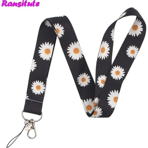 Ransitute R568 Small Daisy Lanyard Multifunction Mobile Phone Key Strap Rope DIY Fashion Neckband Mobile Phone Decoration