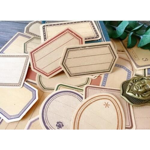 Retro Kraft Paper Label Stickers Junk Journal Planner Stickers Scrapbooking Decorative Creative Sticker DIY Craft Photo Albums