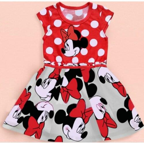 Baby Girl Christmas Dress 2020 Summer New Minnie Girl Dress Cartoon Minnie Polka Dots Baby Dress Red Lovely Girl Dress