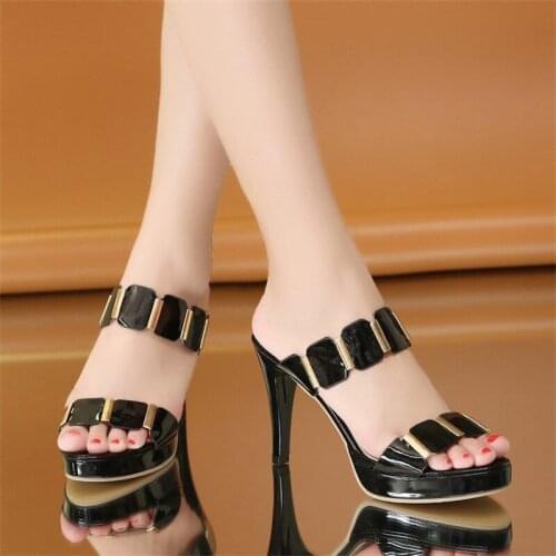 Summer Shoes Plattforms Women Slippers Sandals High Heels Women New Fashion Sexy Shoes Platform Sandals Black and White Heels