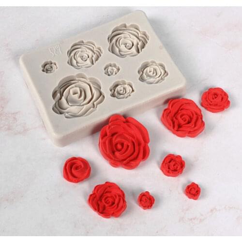 Rose Flowers Silicone Fondant Mold Cake Chocolate Mold Soap Mould Sugarcraft Wedding Cake Decoration Tools