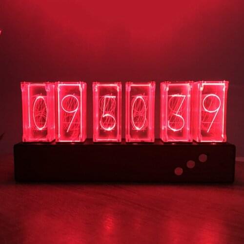 Vintage Desk Vacuum Nixie Tube Clock Modern Digital Gixie Clock LED Shelf