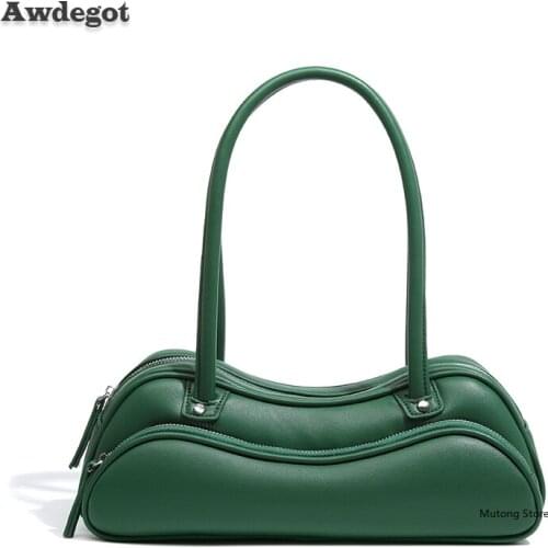 New Fashion Women Bag Underarm Baguette Handbags Green White Shoulder Luxury Handbag Designer Top Handle Hand Bag Female