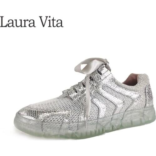 LAURA VITA 2020 New Vulcanized Shoes Women Sneaker Women Transparent Thick Heel Mesh Knitting Women Shoes HOCIMALO 01