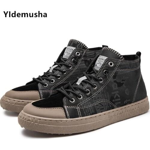 High Top Men Casual Canvas Shoes 2021 Spring Autumn Fashion Sneakers Man Vulcanized Shoes Male Athletic Sneakers Drop Shipping