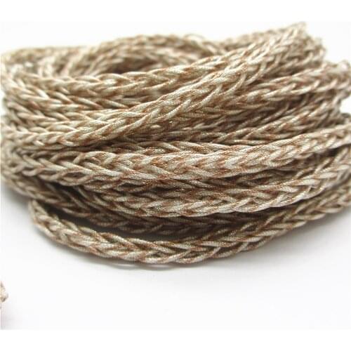 1Meter Silver foil color 7N Pure Single Crystal Copper 8 Shares 152 Cores DIY Cable Earphone Accessories