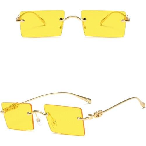 1 Pc 2021 New Vintage Metal Rimless Square Sunglasse Mens Outdoor Glasses Personalized Sunglasses Women Shades Glasses Uv400