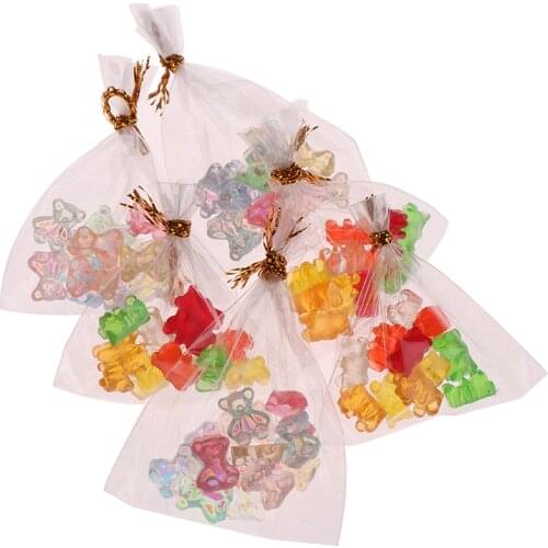 12Pcs Dollhouse Miniature Bear Candy Food Dessert Sugar Candy Kitchen Toy Mini Lollipop With Box Rack Candy Doll House