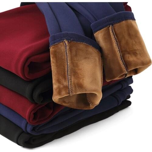 2016 Thick Warm Velvet Women Tousers Winter cotton Soft Fleece Female Pencil Pants Black Red Blue Ladies Office pantalon femme