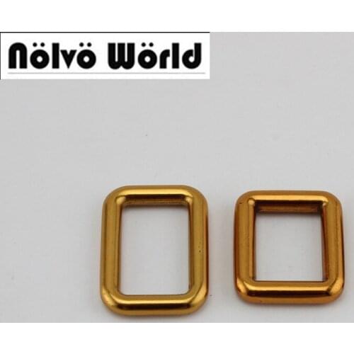 50pcs 10pcs 20-25-32-38mm OLD gold round edge buckle bags metal accessories square buckles non welded buckle making connector