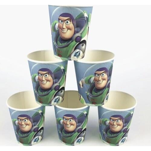 6Pcs Cartoon Toy Story Theme Kids Boys Happy Birthday Party decoration family party Disposable Paper Cups Baby Shower Supplies