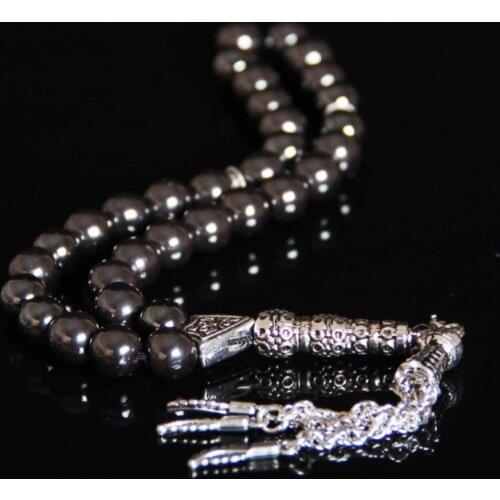 8mm Muslim Gift Islamic 33 Black Hematite Prayer Beads Rosary Tasbih Misbaha Masbaha tespeeh Allah Sibha Tesbih Ramadan Eid