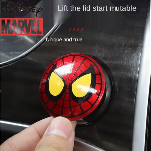 Marvel Spiderman Car One-button Start Button Decorative Protective Cover Stickers Ignition Device Switch Decorative Car