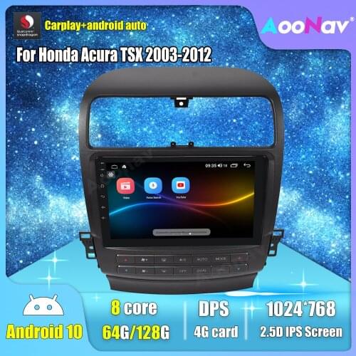 128GB Car Multimedia For Honda Acura TSX 2003-2012 Android 10.0 Car Radio GPS Navigation Player Stereo Receiver Touch Screen