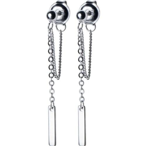 925 Sterling Silver Handcrafted Bead Ear Line Back-hanging Ear Chain Simple Classic Fashion Lady Ear Drop Accessories