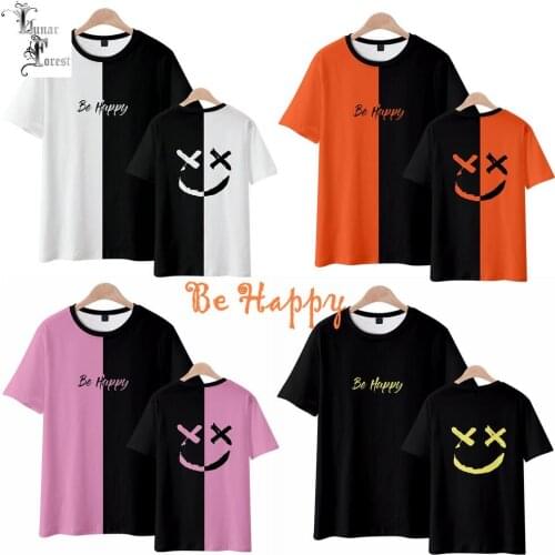 3 to 14 years kids T Shirt Be Happy Smile Face 3D T Shirt O-neck Short Sleeve boy/girls tee Smiling face tee children Tops