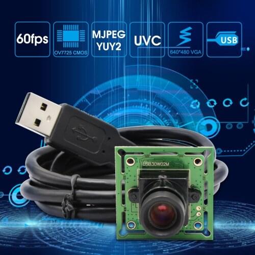 ELP 640*480 VGA USB2.0 OmniVision OV7725 Color CMOS M12 lens USB Camera Module with MJPEG 60 fps Camera board usb
