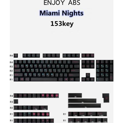 Enjoypbt Cherry Profile Miani Night Keycap ABS 153 Key For MX Switches Mechanical Keybaord