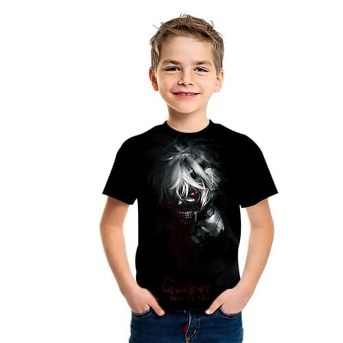 Tokyo Ghoul Anime Boys And Girls T-Shirt 3D Printing Harajuku Casual Short Sleeve Children Foreign Style T-Shirt Cool Street St