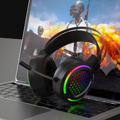 Gaming Headphones With Microphone Professional Gamer Headsets 7.1 Surround Sound RGB Light Noise Reduction For PC Computer