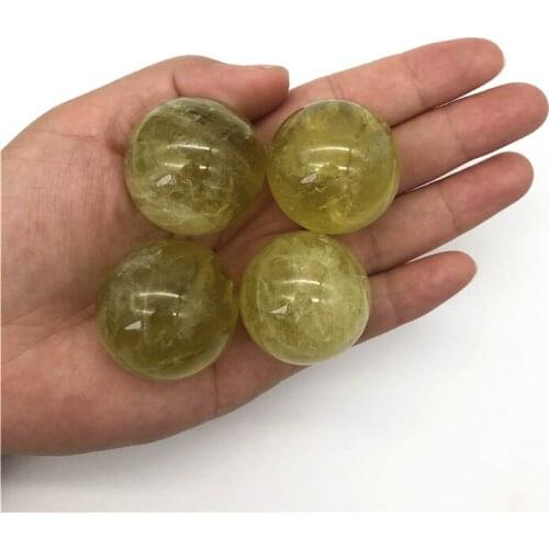 Beautiful 1pc Natural Lemon Yellow Quartz Crystal Sphere Ball Polished Healing Citrine Crystal Balls Natural Quartz Crystals