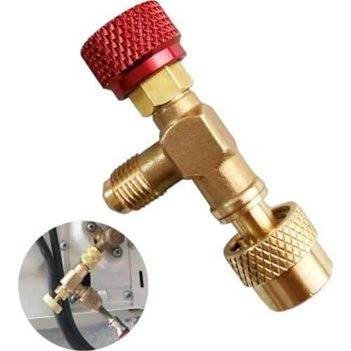 1/4''-5/16'' Flow Control Valve Brass Air conditioner parts For Refrigerant High Quality AC Charging Hose R410A