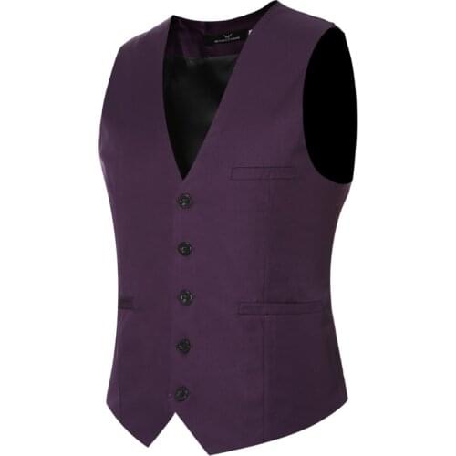 TANG 2019 Plus Size 6xl Fashion Slim Fit Sleeveless Mens Wedding Waistcoats 9 Colors Solid Waistcoat Men Dress Vests