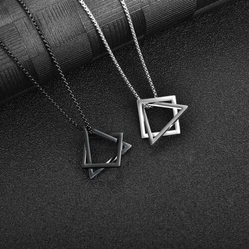 Mens Necklace Classic 316L Stainless Steel Chain Fashion Geometric Men Pendant Necklace For Man Male Punk Jewelry Party Gift