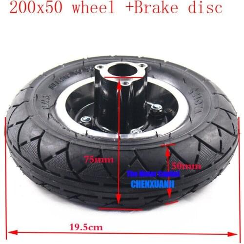 NEW 8" Electric Scooter Tyre With Wheel Hub with Brake disc 200x50 Inflation Tyre&inner tube Electric Vehicle Aluminium tire