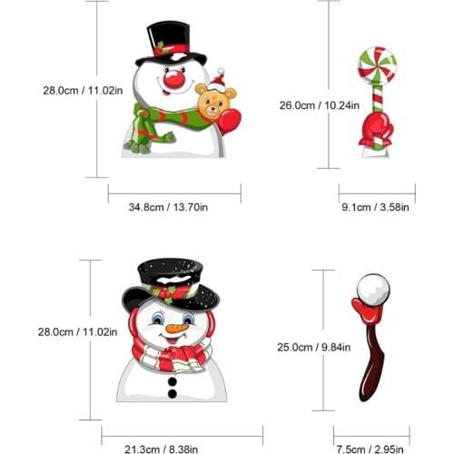 New Year Rear Window Windshield Wiper Sticker Decals for Christmas Moving Arm Design Cute Santa Chimney Snowman