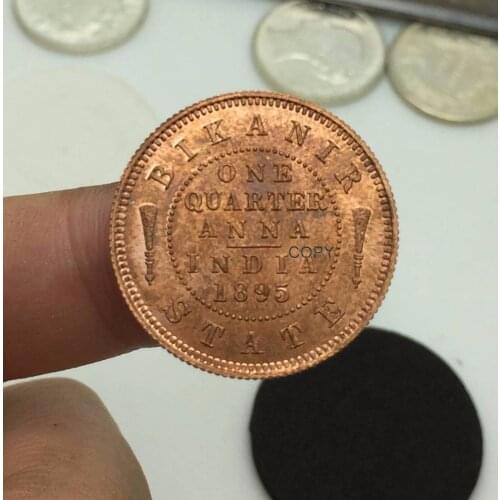 New Products British East India Victoria Empress 1895 Qne Quarter Anna Bikanir State Red Copper Copy Coin Can Receive The Custom