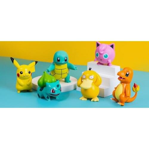 Authentic Pokémon Anime Figure Kawaii Children Toys Birthday Present Pikachu Squirtle Charmander Bulbasaur Jigglypuff Ornaments