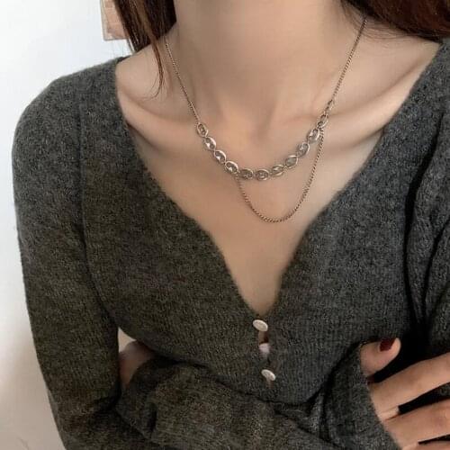 Retro Pig Nostril Tassel Chain Pendant Clavicle Necklace For Women Trend Jewelry Party Gifts SAN306